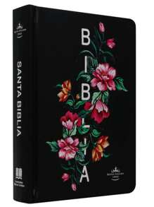 Biblia Fuente De Bendiciones RVR60 Tamaño Chico Tapa Dura Negro Con Flores Canto Rosa Letra 9 puntos - Libro único - Ver 5