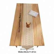 1pc American Country Style Handmade Lace Tassel Table Runner, Decorative For Kitchen, Wedding, Party, Living Room, Dresser