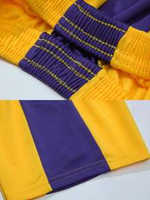 Bộ đồ bóng rổ cổ chữ V 2 chiếc cho trẻ mới biết đi và trẻ em, Tên tùy chỉnh, Áo không tay mùa hè, Đồng phục bóng rổ màu vàng, Áo bóng rổ trẻ em được cá nhân hóa, Văn bản tùy chỉnh cổ chữ V không tay, Áo bóng rổ bé trai, Đồng phục bóng rổ, Tên tùy chỉnh cho bộ đồ bóng rổ bé gái và bé trai - Màu vàng - Xem 3