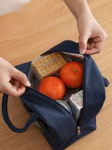 1pc Mom Bag Baby Food Bag, Parent-Child Picnic Lunchbox Storage Bag, Small Cartoon Handbag, Travel Lunch Tote, Portable Insulated Lunch Bag (Style & Color Random)