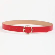 1 chiếc thắt lưng da PU khóa tròn màu đen/trắng/nâu/xanh lá/cam/đỏ, phong cách công sở thường ngày, vừa vặn với váy/quần cỡ lớn, mọi mùa hè, mùa thu, mùa đông, Halloween - Nhiều màu - Xem 9