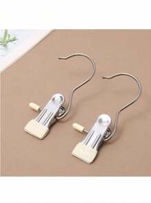10 Pieces Of Stainless Steel Clothes Clip, Laundry Clothes Nail With Hook, Portable Hanging Clothes Clip, Wardrobe Organizer, Hanger Dress Pants Shoes Jeans Boots Skirt,Beachwear,Spring,Minimalist,Summer Tops
