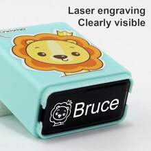 Timbro personalizzabile con nome cartoni animati per abbigliamento, scarpe, lunch box, zaini - in plastica resistente, inchiostro nero impermeabile, facile da usare, senza piume, ideale per articoli scolastici e da ufficio