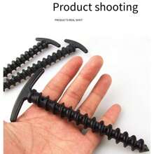 12 件露营帐篷钉、沙滩帐篷塑料桩、帐篷桩木槌、帐篷桩拆除器、3 件套锯齿户外地桩、防风钉和锤子 - 彩色 - 查看 5