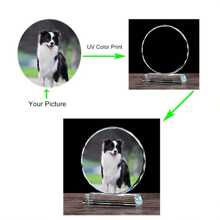 1 Customized Crystal Trophy Award Plaque Frame, Personalized Round Glass Photo Album For Office And Home Decor, Acrylic Tabletop Decoration, Pet Memorial, Ideal For Wedding, Graduation, Valentine's Day, Mother's Day, Thanksgiving, Teacher's Day, Father's Day Gifts