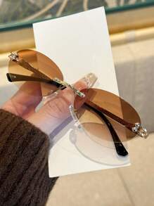 1 副 Y2K 复古风格时尚眼镜，时尚欧美复古设计，海滩派对旅行，户外摄影道具，菱格休闲不锈钢时尚眼镜，适合夏季海滩度假、户外、旅行的所有季节 - 彩色 - 查看 4