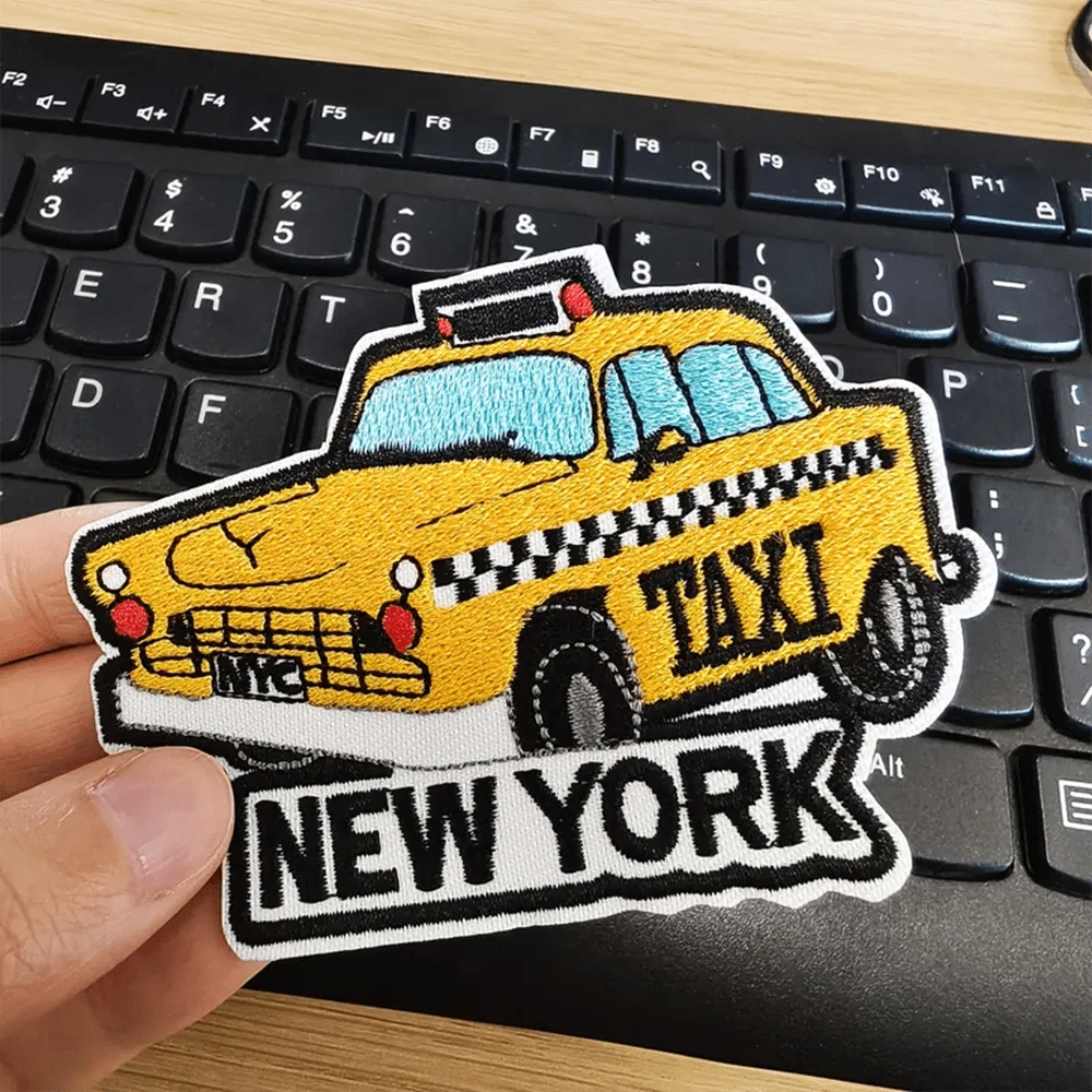 Patch Bordado Táxi de Nova York, Emblema Humorístico para Roupas, Jaqueta, Boné de Caminhoneiro, Presente DIY - Cores misturadas - Visão 1