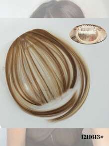 合成自然额头假刘海空气刘海假发女款真人漫画齐刘海隐形假发合成空气刘海假发女式迷你假刘海黑棕色假发接发 - 黑色 - 查看 23