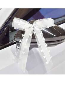 10/20pcs Wedding Bowknots Ribbon White Wedding Cars Chairs Bow Decoration DIY Bouquet Gift Wrapping Satin Ribbon Xmas Home Decor