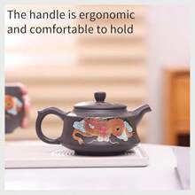 Purple Clay Teapot Golden Dragon Totem High Temperature Color Change Dragon Phoenix Chengxiang Purple Clay Tea Teapot Kung Fu Tea Festival Tea Set (Teapot +2* Teacups)