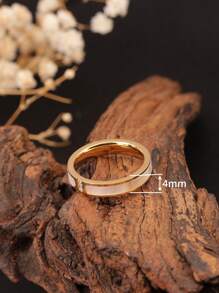 1pc Inlaid Pearl Ring, Rose Gold/Silver Color, Fashionable, Suitable For Women's Daily Wear And Party Gifts