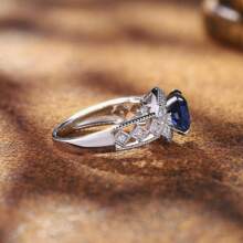 1pc S925 Sterling Silver Men's Ring, Inlaid With Oval Synthetic Blue Sapphire, Suitable For Valentine's Day, Christmas, Labor Day, Carnival, Thanksgiving, Wedding, Party, Daily Wear, Comes With Elegant Gift Box, Weight 8g