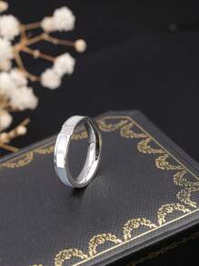 1pc Inlaid Pearl Ring, Rose Gold/Silver Color, Fashionable, Suitable For Women's Daily Wear And Party Gifts