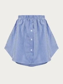 1pc Elastic Waist Extender, Shirt Extender For Women, Adjustable Layered Fake Skirt Bottom Extender - Blue and White - View 2