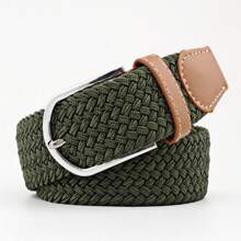1pc 26-Color 3-Size Elastic Woven Belt (Width 3.3CM, Length 107-130CM), Fashion Sports Belt For Men
