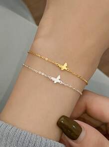 1 PC Butterfly-Shaped Bracelet Is Fashionable And Simple For Women To Wear Everyday - Butterfly - View 5