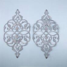 2 件镂空金线刺绣布贴，带粘性背衬，服装工艺装饰配件 - 金色 - 查看 4