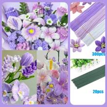 320 Fluffy Pipe Cleaners Craft Supplies Golden Bouquet Supplies Sunflower Pipe Cleaners Bulk DIY Flower Bouquet Kit Graduation Gift, Wedding Gift, Valentine's Day Gift, Chenille Stems Art