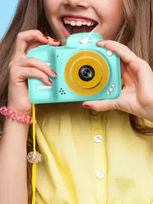 DC207 Mini 2.4-Inch High-Definition Digital Camera With Front And Rear Lens Switching, Flash Motion, Small DSLR Camera-Blue