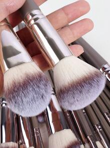 MAANGE 18-20件套化妆刷套装，包含散粉刷、腮红刷、遮瑕刷、修容刷、眼影刷、眉刷、眼线刷，附赠1个粉色天鹅绒收纳袋，适合旅行携带。 - 彩色 - 查看 10