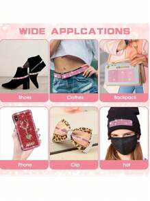 闪亮的 1 米自粘式水钻条，适用于汽车内饰、派对和婚礼装饰 - PVC 水晶闪亮饰边，适用于车辆仪表板、门把手、窗户和礼品盒 - 彩色 - 查看 6