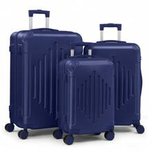 SUNROAD 3pièces avec protections d'angle Valise de voyage , 20/24/28 pouces, coque rigide, roulettes pivotantes à 360 degrés, multifonctionnelle, grande capacité, légère, multicolore à la mode - 3 en 1 Marine - Voir 4