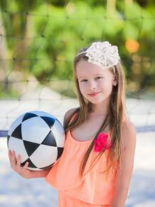 1pc Lace Flower Headband For Girls, White Floral Bow Hairband, Toddler Girl Hair Hoop, Spring Birthday Wedding Headdress, Elegant Headwear Gift, Kids Hair Accessories.