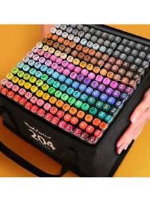 12/24/30/36 Colors Christmas Decoration Pens, With Colored Artist Markers, Dual-Tip Art Markers, Dual-Tip Sketch Markers And Permanent Markers - Suitable For School, Painting, Coloring, Sketching, Card Making, Adult And Kids Illustration, Dual-Tip Markers, Children Art - Multicolor - View 1