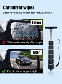 1 件可伸缩便携式汽车挡风玻璃雨刷，由不锈钢和天然橡胶制成，可除雾和清洁玻璃，适用于汽车车窗、侧视镜和后视镜 - 彩色 - 查看 6