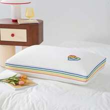 1pc Rainbow Striped Pillow, Ultra Soft & Comfortable, Sleep Enhancing & Neck Support, Bedding, Fluffy, Elastic, Breathable, Washable, Suitable For Room, Bedroom, Hotel, Sofa Napping