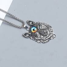 1 件不锈钢狼头与邪眼吊坠项链，休闲吊坠项链，适合日常佩戴 - 狼頭 - 查看 8