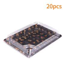 20pcs/Pack Reusable Plastic Cafeteria Trays With Lids, Gold Sushi Boxes, Disposable Rectangle Sashimi Salmon Container, Sandwich & Appetizer Platter, Bento Lunch Box For Picnics - Multicolor - View 12