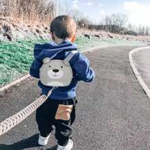 Bebamour Animal Toddler Backpack With Reins Mini Bag With Leash For Children Portable Backpack Rucksack With Harness For Boys And Girls, Orange