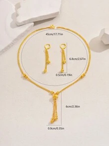 3 Stück/Set modischer Quasten Anhänger Halskette, Ohrringe, Armband Schmuckset, geeignet für Eid, Partys, Alltag, Feiertage