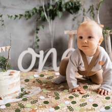 1 Gói Đồ Trang Trí Rải Giấy Mẩu Tiệc Mừng Sinh Nhật Em Bé Greenery Màu Xanh Lá Cây Nâu Trắng Bàn Giấy Mẩu Chấm Bi Với Khuynh Diệp Và Vàng Rải Giấy Mẩu Tiệc Mừng Sinh Nhật Em Bé Trang Trí Tiết Lộ Giới Tính - Nhiều màu - Xem 5