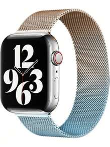1条男女通用米兰尼斯不锈钢表带，兼容 45mm、44mm、40mm、49mm、46mm、41mm、38mm、42mm，Series 1-11，Ultra，时尚磁吸表带 - 38/40/41/S10-42mm - 查看 17