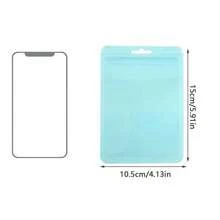 50 个 4.13 X 5.91 英寸密封包装袋，悬挂珠宝自粘袋，适用于电缆、化妆品、美甲、睫毛、全息包装、可重复使用的礼品袋