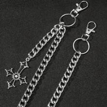 1pc Men's Single Cross Accessory Pendant Jeans Chain Summer, School
