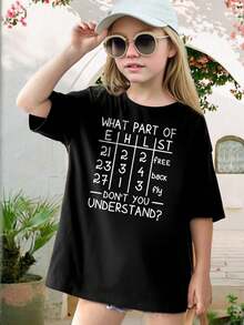 Kids' Funny 'What Part Of Exist Don't You Understand?' Math T-Shirt - Algebra Equation Graphic Tee For Boys Girls Youth Casual Black Tee For School Play Everyday Wear - Black - View 1