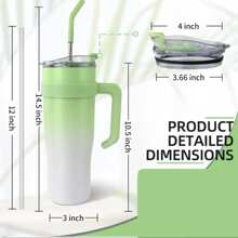 Termo de 1200 ml Flask con aislamiento frio/caliente, incluye tapa y popote - Multicolor - Ver 5