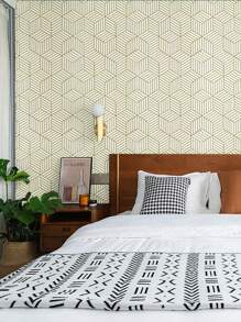 1 rol wit basis goud geometrisch 3D-effect behang, waterdicht, hittebestendig behang, keuken- en badkamermuursticker, formaat: 45,5 x 99,5 cm. Kamerdecoratie Woondecoratie Muurdecoratie Badkamerdecoratie Slaapkamerdecoratie Kamerdecoratie Spullen Woonkamerdecoratie Huisdecoratie Woondecoratie Woonkamer Muurkunst Stickers Muurstickers