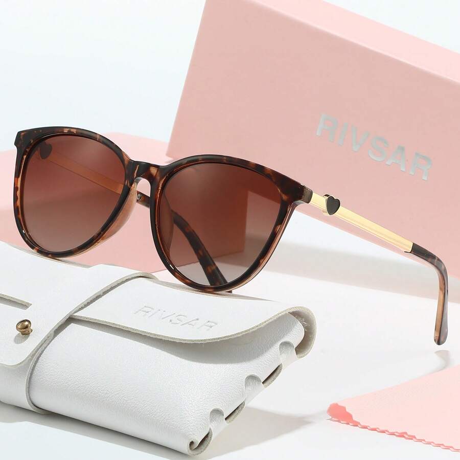 RIVSAR 女士偏光太阳镜，适合户外骑行、钓鱼、驾驶、旅行派对，是夏季海滩度假、户外、旅行的理想礼物之选 - 彩色 - 查看 1