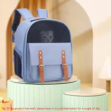 1pc Pet Carrier Backpack, Portable And Breathable Canvas Design, Comfortable And Cute, Available In Multiple Colors - Multicolor - View 9