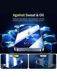 6-In-1 Screen Protector Set Compatible With IPhone 11/12/13/14 Pro Max/14 Plus/15/15 Pro/16/16 Plus/16 Pro/16 Pro Max, Includes 3 Tempered Glass Screen Protectors And 3 Camera Lens Protectors, Anti-Sweat And Anti-Oil, Transparent, Great Gift For Birthday, Family, And Friends, Mobile Phone Accessories - Clear - View 4