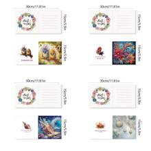 1pc Diamond Painting DIY Natural Landscape Themed Diamond Painting Card Kit - Partially Drilled DIY Diamond Painting, Suitable For Writing Letters, Love Letters, And Blessings