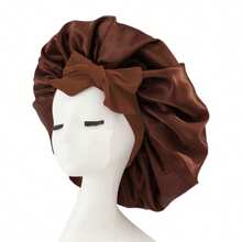 Silky Satin Sleep Bonnet For Women With Adjustable Bow Ties - Luxurious Hair Protection Cap For Curly/Natural Hair, Multi-Color Options, Soft Nighttime Hair Care Essential,Bonnet,Shower Cap,Hair Products And Accessories For Barber Salon Beauty Travel Essentials