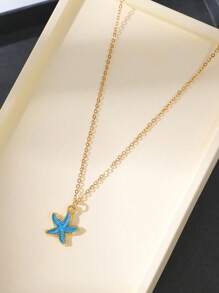 1pc Fashion Bohemian Sea Star Pendant Necklace, Suitable For Everyday Wear - Starfish - View 5