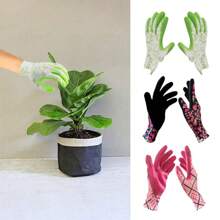 1 Pair Women's Ditsy Floral Fashion Gardening Gloves, Oil Resistant Latex Protective Gloves For Yard Work & Crafts