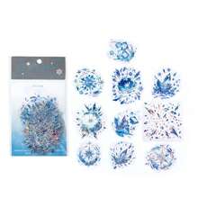 20pcs Set Transparent Rainwater Ice Crystal Shell Sticker Pack, Borderless Water Language Series, Scrapbooking Decorative Stickers,School Supplies,Back To School