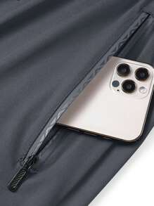 4pcs/Set Elastic & Lightweight Solid Color Drawstring Waist Casual Running, Outdoor Hiking, Fitness, Training Athletic Pants, Sweatpants, With Reflective Design, Spring/Summer - Khaki - View 8